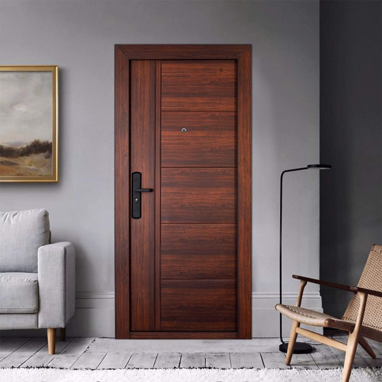 Custom entry door set — Naguru Villa